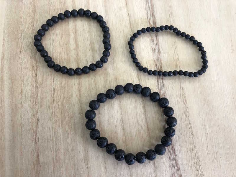 Pulsera lava o piedra volcánica bola